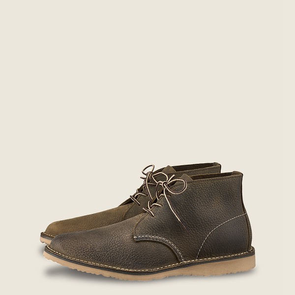 Red Wing Heritage Ayakkabı Erkek - Weekender - Chukka Roughneck Deri - Zeytin Yeşili - 07AVUIRTJ